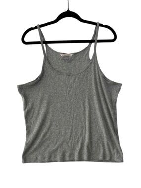 Victoria’s Secret Gray Ribbed Crop Tank Strappy Minimalist Cami